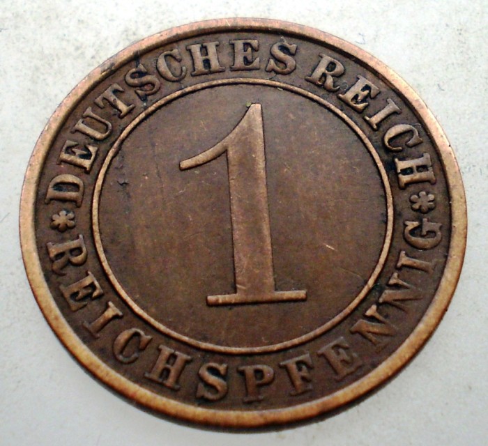 B.170 GERMANIA WEIMAR 1 REICHSPFENNIG 1932 A