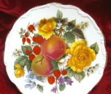 FARFURIE DECORATIVA PORTELAN ENGLEZESC ARGYLE BONE CHINA DECOR FLORI SI FRUCTE 20.5 CM