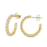 Cercei rotunzi argint 925, JW1791, model elegant, placati cu aur