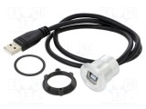 Adaptor USB A mufă la USB B soclu USB 2.0 ONPOW pentru montare pe panou M25