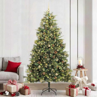 vidaXL Pom de Crăciun Artificial cu Ramuri Articulare și Conuri 240 cm 3395111 foto