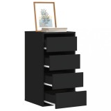 VidaXL Dulap colț cu sertare negru 40x41x76 cm lemn prelucrat