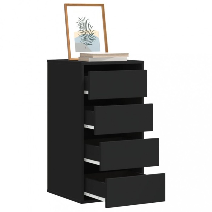 Gossi dulap colt cu sertare negru 40x41x76 cm lemn prelucrat