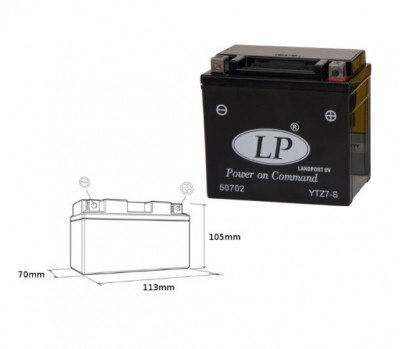 Acumulator Landport YTZ7-S 12V 6AH 112X69X103mm foto