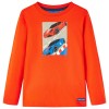 Tricou copii m&acirc;neci lungi, portocaliu aprins 116, vidaXL