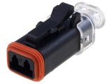 Conector cablu-cablu AT mamă 2 PIN negru IP67