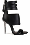 Sandale Mihai Albu din piele cu fermoar decorativ Stealth, 35 - 40, Negru