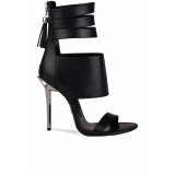 Sandale Mihai Albu din piele cu fermoar decorativ Stealth