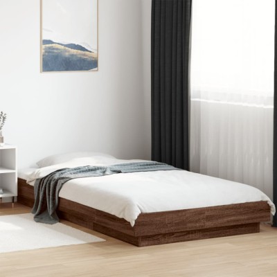 vidaXL Cadru de pat, stejar maro, 90x190 cm, lemn prelucrat 3281244 foto