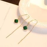 Cumpara ieftin Cercei Argint 925 lungi cu piatra Verde Malachit Gold ARG398S, Argintboutique