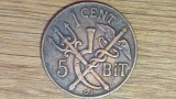 Indiile vest daneze raritate coloniala- 1 cent/ 5 bit 1905 an unic -Christian IX, America de Nord
