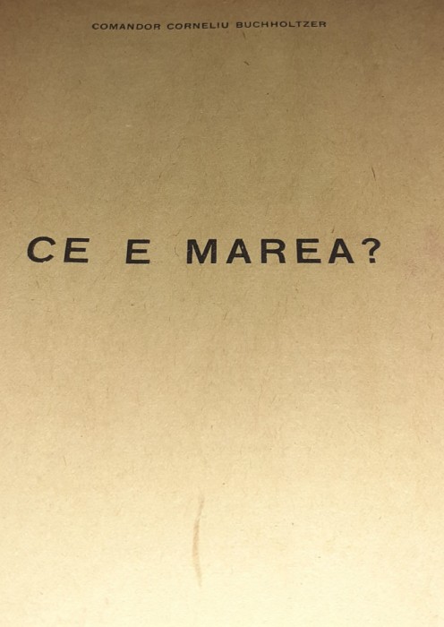 CE E MAREA? COMANDOR CORNELIU BUCHHOLTZER