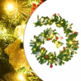 VidaXL Ghirlandă de Crăciun cu lumini LED, verde, 2,7 m, PVC