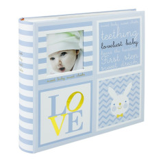 Album foto Baby Loveliest personalizabil 10x15, file albe cartonate, spatiu notite foto