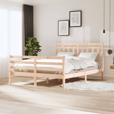 vidaXL Cadru de pat, 150x200 cm, lemn masiv, King Size foto