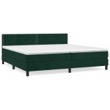 Cumpara ieftin Pat box spring cu saltea, verde inchis, 200x200 cm, catifea