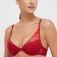 Chantelle sutien culoarea rosu, dantela, neted