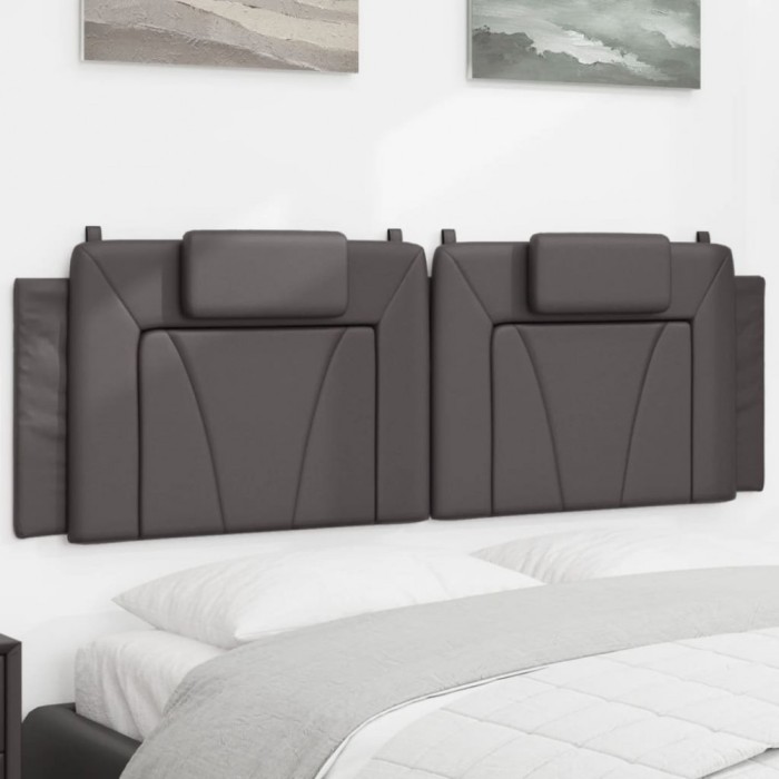 vidaXL Pernă pentru tăblie pat, Viana, gri, 160 cm, piele artificială 374800