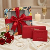 Set Cadou Femei Pierre Cardin in Cutie Personalizata - Portofel Si Port Card din Piele PU, Ideal pentru orice ocazie speciala