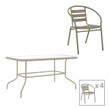 Cumpara ieftin Set dining tade-Valor, Pako World, Metal, Sampanie, 110x60x70 cm