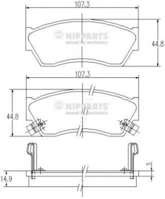 Set placute frana,frana disc SUZUKI ALTO (HA12, HA23) (1998 - 2004) NIPPARTS J3608005 foto