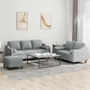 VidaXL Set de canapele cu perne, 3 piese, gri deschis, textil 3201858