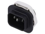 Conector Alimentare AC Lipire Tată 10A 250V Negru