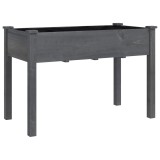 Cumpara ieftin Jardiniera cu captuseala, gri, 118x59x76 cm, lemn masiv brad