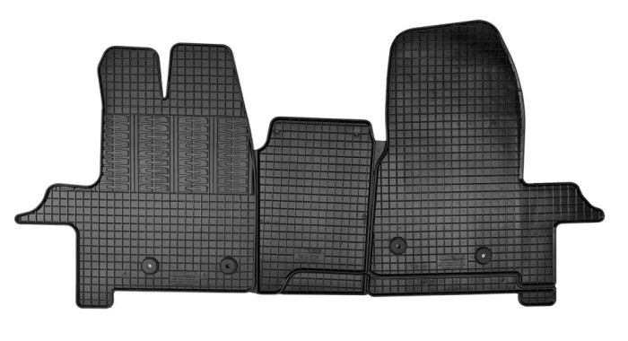 Set covorase auto din cauciuc Ford Transit 2015- 3 locuri, [randul 1] Comercial; Ford Custom Tourneo 2018- , 3 locuri; Ford Custom Tourneo Kombi [rand