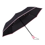 Umbrela telescopica, neagra cu margine roz, deschidere si inchidere automata, diametru 102cm, SUSINO