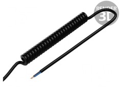 Cablu spiralat neecranat PUR 2x0,5mm2 0,2m-0,8m negru 300V
