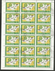 Guyana 1989 Scout, World jamboree, full sheet of 18, Mi. used V.002