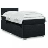 Cumpara ieftin Pat box spring cu saltea, negru, 80x200 cm, textil