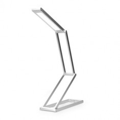Lampa de birou pliabila cu LED si microUSB, Kwmobile, Argintiu, Aluminiu, 40590.35