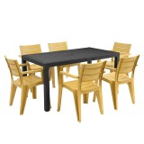 Alison 6+1 set mobilier de gradina grafit-galben-negru