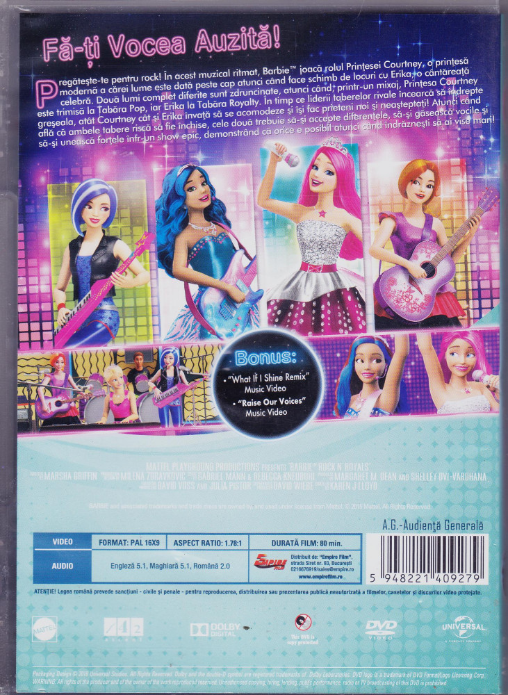 DVD animatie: Barbie - Tabara de muzica ( dublat in lb.romana ) | Okazii.ro