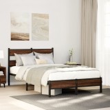 VidaXL Cadru pat fără saltea stejar maro 120x200 cm, lemn prelucrat
