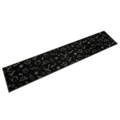 vidaXL Covor de bucătărie lavabil Morning, negru, 60x300 cm, catifea 4005586