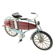 Macheta bicicleta cu placa surf retro metal 29x15x9 cm foto