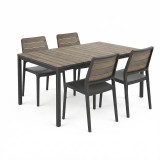 Porto Nova 160 4+1 set de mobilier de grădină nuc-grafit