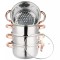 Set de 5 piese, oala pentru fiert cu abur, inox, diametru 18 cm, capacitate 2.5 litri, Klausberg