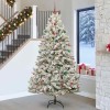 VidaXL Brad de Crăciun artificial Verde și alb 240 cm PVC și Metal 3395774