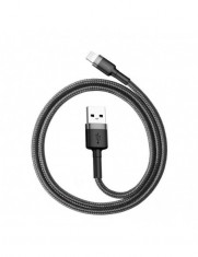 Cablu de date Baseus Cafule din Nylon rezistent USB Lightning QC3.0 2.4A 0 5M black-grey foto