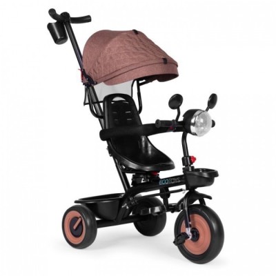 Tricicleta 3 in 1 pentru copii scaun rotativ 360aA roti din spuma EVA Ecotoys WQL-066-51 - Bej foto