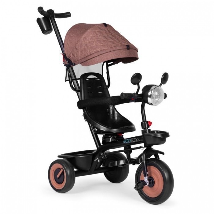 Tricicleta 3 in 1 pentru copii scaun rotativ 360aA roti din spuma EVA Ecotoys WQL-066-51 - Bej