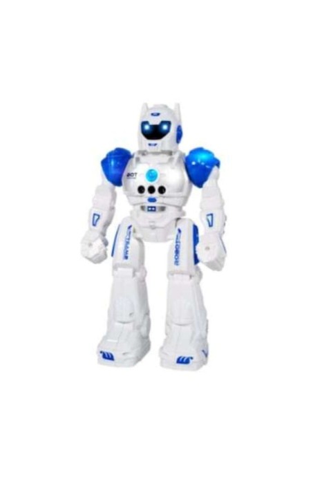 Robot inteligent cu telecomanda, multiple functii, danseaza, reda melodii, leduri, alb/albastru