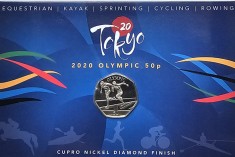 50 pence 2021 Gibraltar, Summer Olympic Games Tokio - Sprinting,Bunc, Blister, tiraj 3750 ex., km#1815