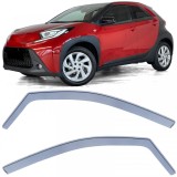 Deflector de vant, deflector de ploaie, protectie &icirc;mpotriva vantului, negru fum pentru Toyota Aygo X din 21 Performance AutoTuning