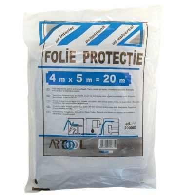 Folie acoperire/protectie 4x5 m, 20 mp, LDPE, 40 microni, ARTOOL GartenVIP DiyLine foto