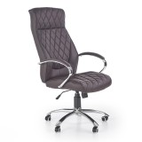 Scaun directorial HM Hilton, ergonomic, cadru cromat, mecanism de balans, robust, piele ecologica, 120 kg, maro
